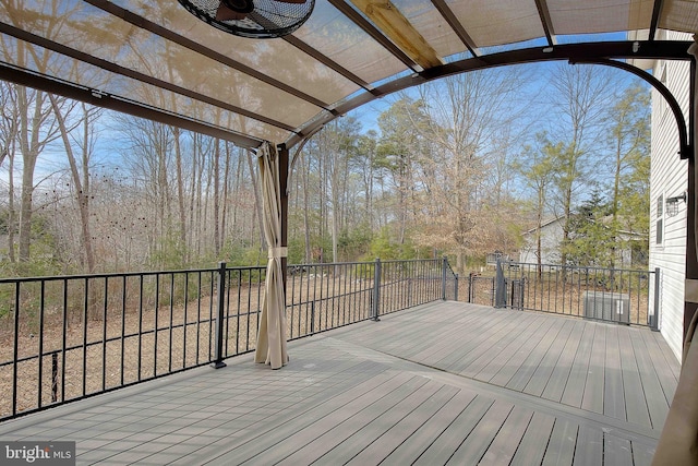 deck featuring a pergola