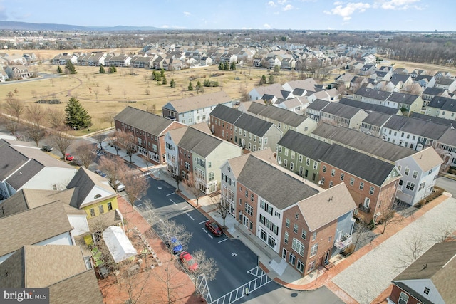 drone / aerial view with a residential view