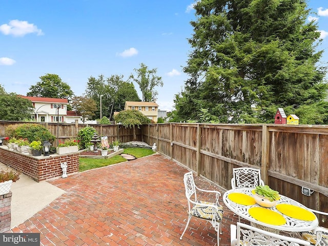 view of patio with a fenced backyard