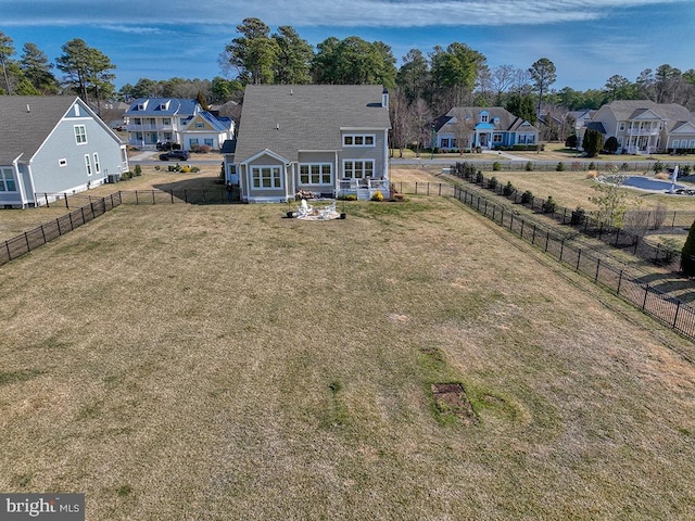 drone / aerial view featuring a residential view