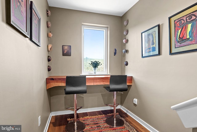 4451 River Ridge Court, Philadelphia, PA 19129 - office space with built in study area, baseboards, and wood finished floors