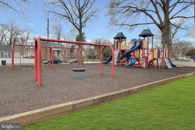 community playground with a yard