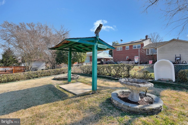 view of yard with fence