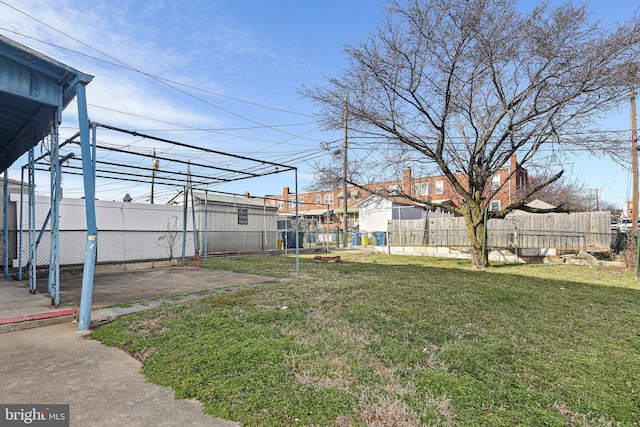 view of yard with fence