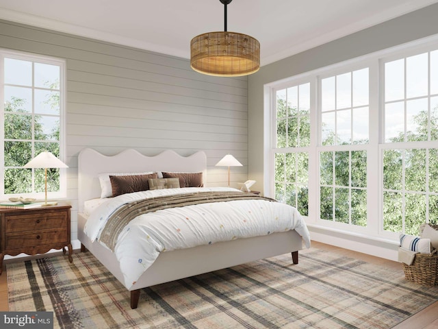 bedroom featuring ornamental molding