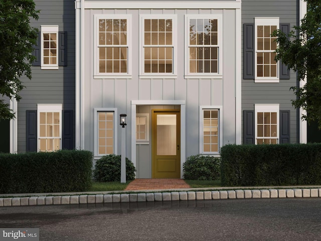 view of front of house with board and batten siding