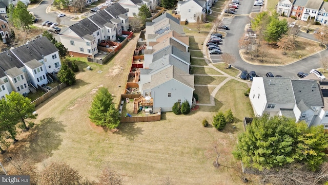 bird's eye view featuring a residential view