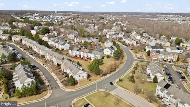 bird's eye view with a residential view