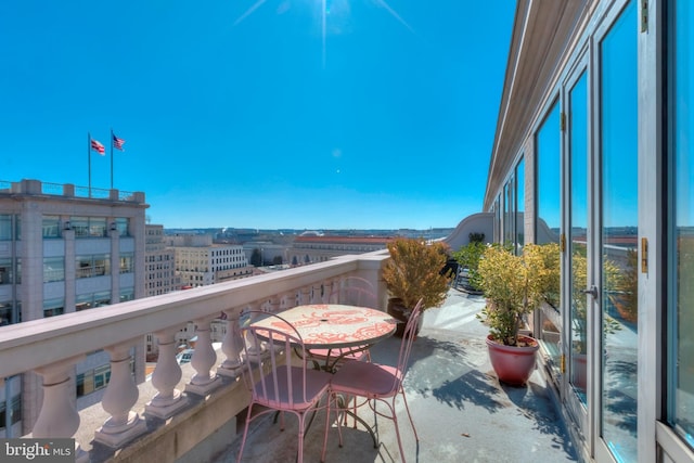 balcony with a city view