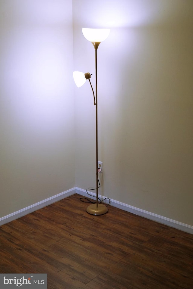 interior details featuring wood finished floors and baseboards