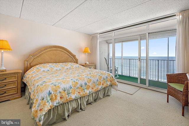 10000 Coastal Hwy Unit 1208, Ocean City, MD 21842 - bedroom with expansive windows, a water view, carpet, and access to outside