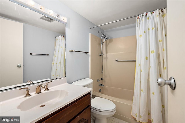 10000 Coastal Hwy Unit 1208, Ocean City, MD 21842 - bathroom featuring visible vents, shower / bathtub combination with curtain, toilet, and vanity