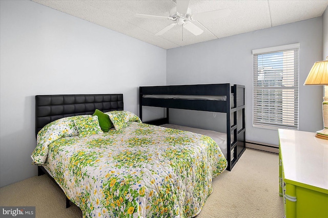 10000 Coastal Hwy Unit 1208, Ocean City, MD 21842 - carpeted bedroom with a baseboard heating unit and a ceiling fan