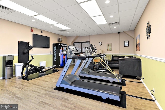 10000 Coastal Hwy Unit 1208, Ocean City, MD 21842 - workout area with visible vents, recessed lighting, and wood finished floors