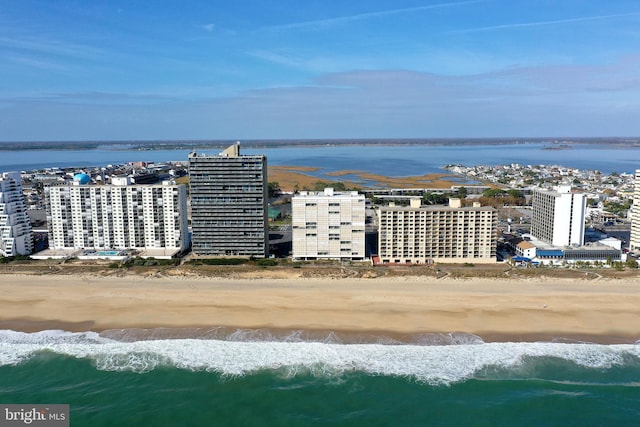 10000 Coastal Hwy Unit 1208, Ocean City, MD 21842 - birds eye view of property featuring a view of city, a view of the beach, and a water view