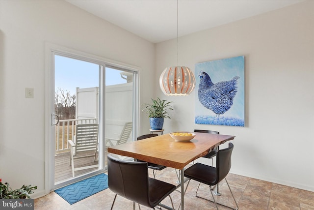 view of dining room