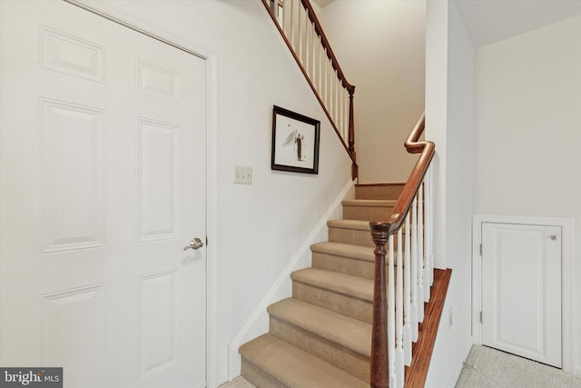 stairs with baseboards