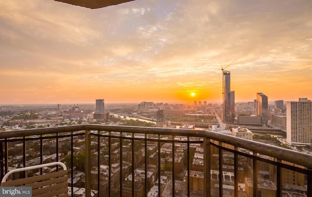 balcony featuring a view of city