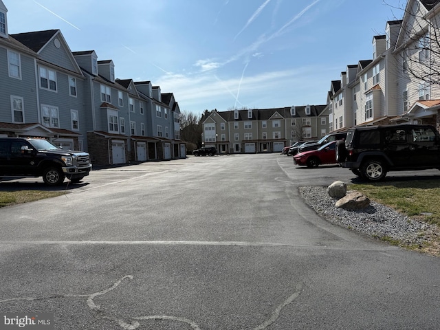 view of road with a residential view