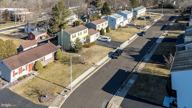 aerial view with a residential view