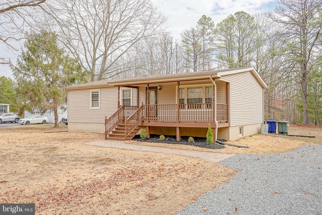 manufactured / mobile home with covered porch