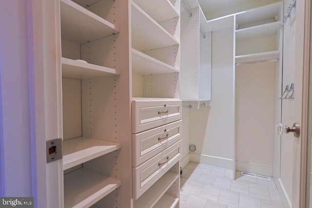 view of walk in closet