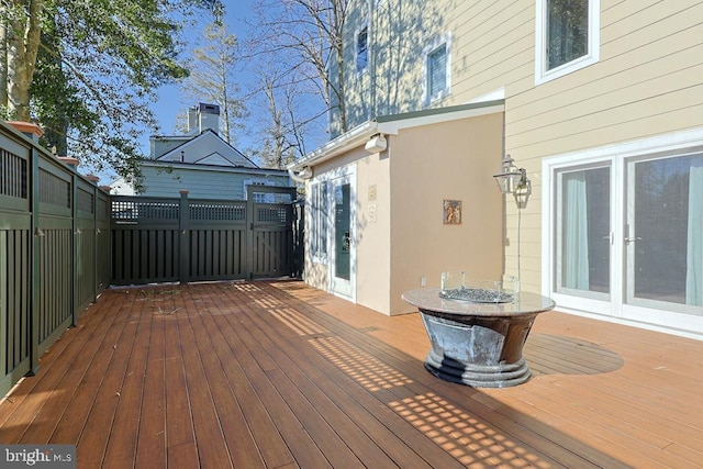 deck with french doors