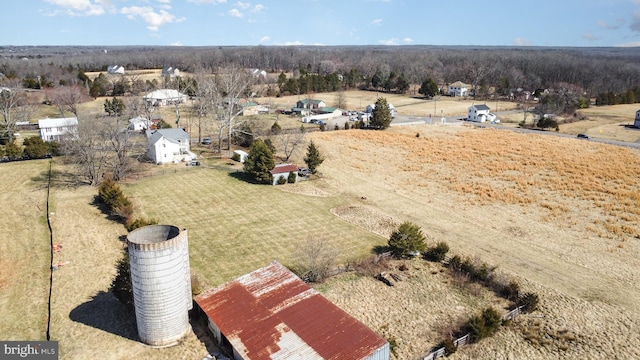 bird's eye view featuring a rural view