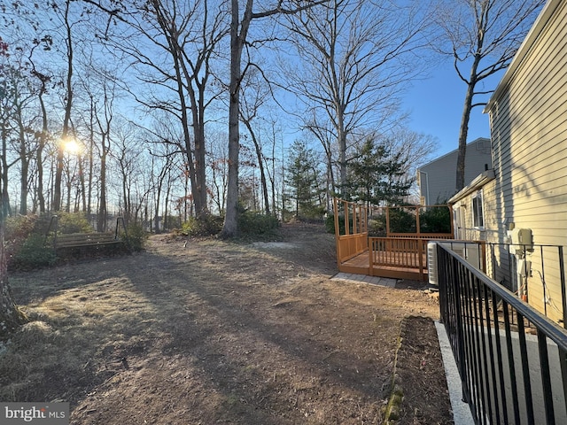 view of yard with a deck