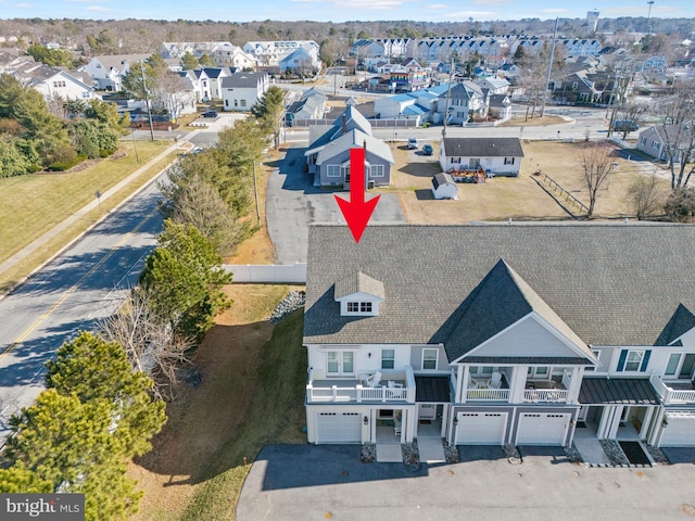 aerial view featuring a residential view