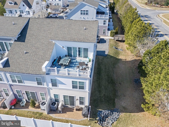 aerial view with a residential view