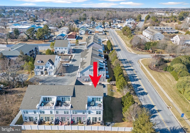 bird's eye view with a residential view