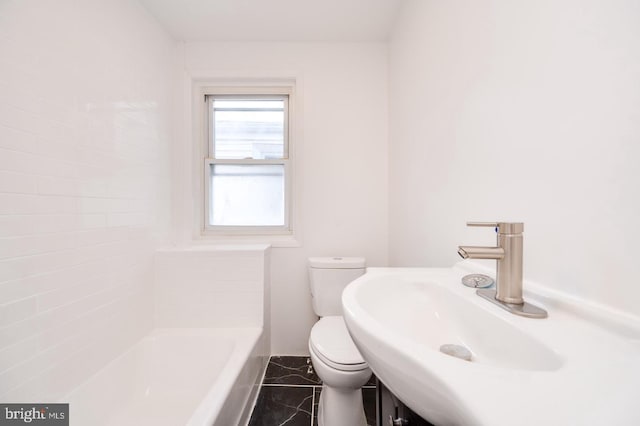 full bathroom featuring toilet and a sink