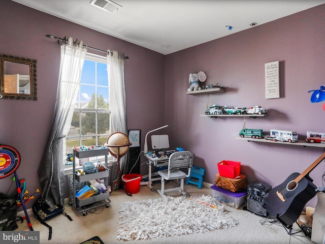 recreation room featuring visible vents