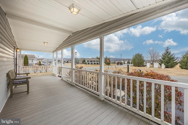 deck featuring a residential view