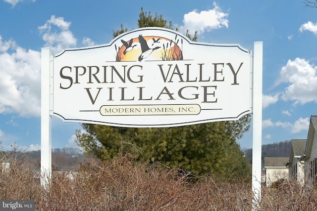 view of community sign