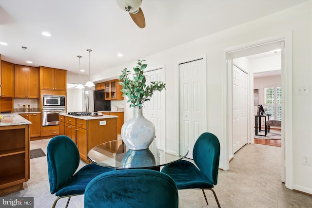 1729 Hutchinson Ln, Silver Spring, MD 20906 - dining room with a ceiling fan and recessed lighting