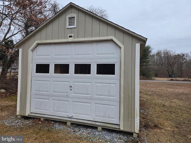 view of garage