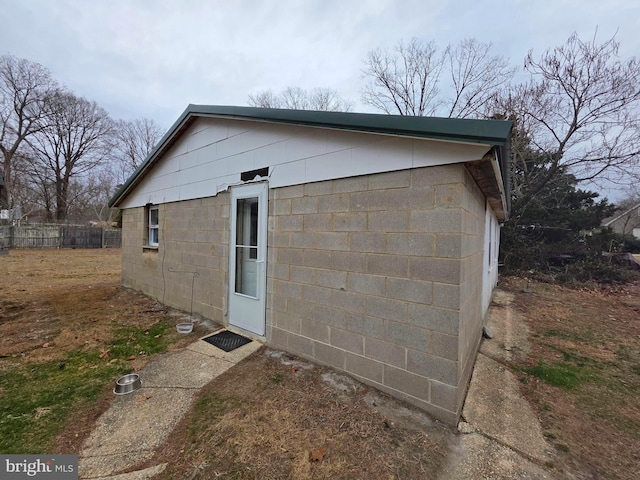 view of outdoor structure with fence