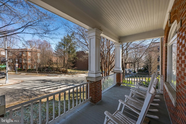 view of patio featuring covered porch