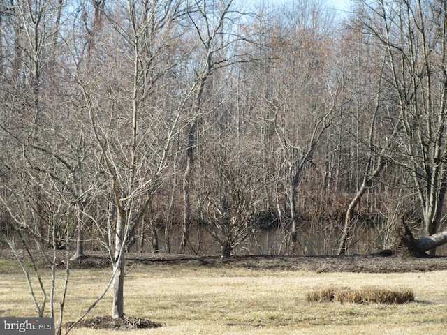 exterior space featuring a forest view