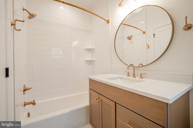 full bathroom with  shower combination and vanity