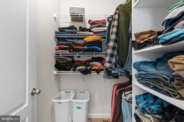 view of walk in closet