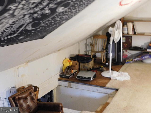 interior space featuring lofted ceiling