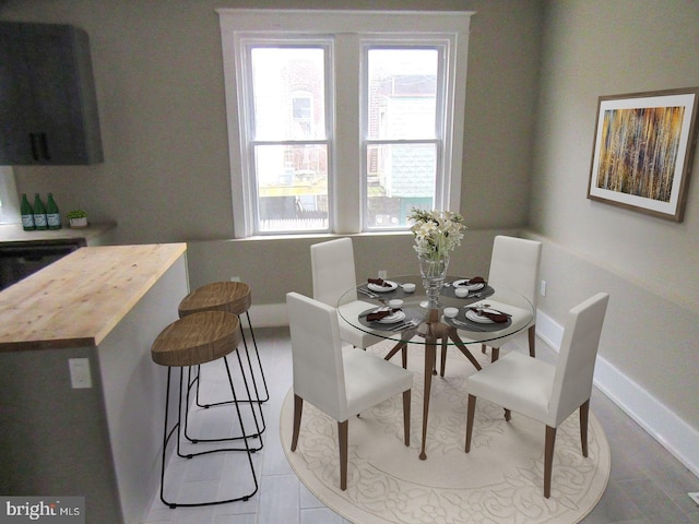 dining space featuring baseboards