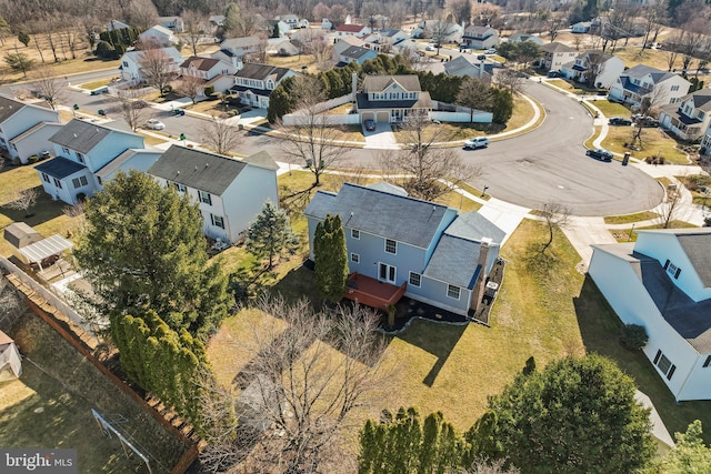 aerial view with a residential view