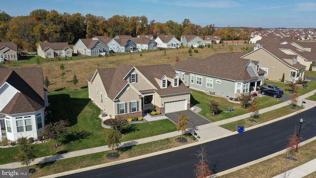 bird's eye view with a residential view