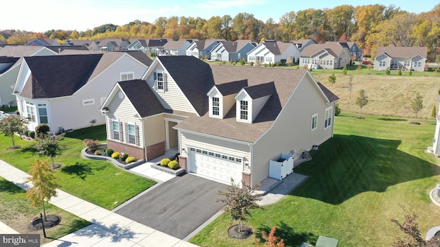 aerial view with a residential view