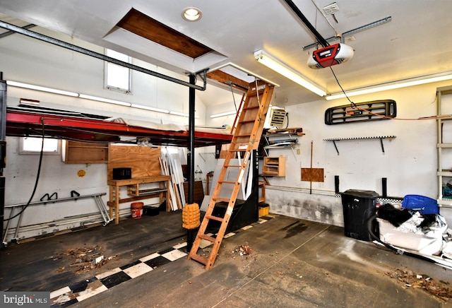 garage featuring a garage door opener