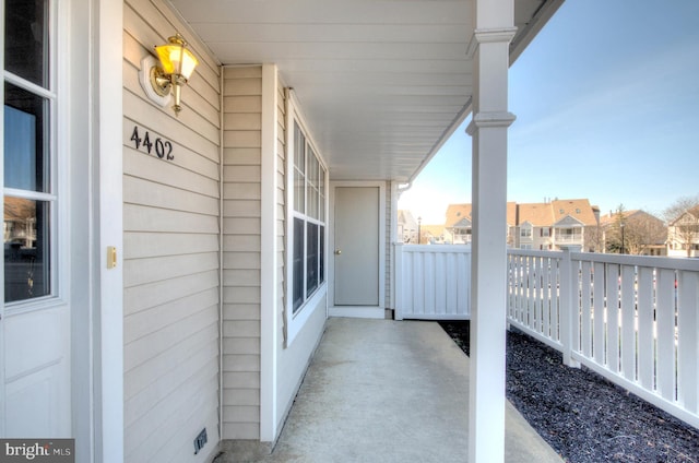 view of patio / terrace with a residential view